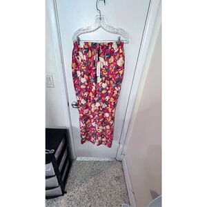 BCBGENERATION WOMENS HIGH WAISTED SLIM LEGS FLORAL PANTS NEW  P1-94